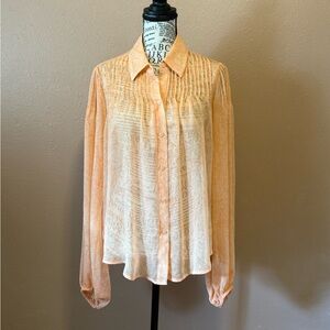 Express Light Orange Sheer Blouse